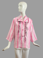 J5410 + 4"-L0445-P-Pink & White Stripe Linen Jacket