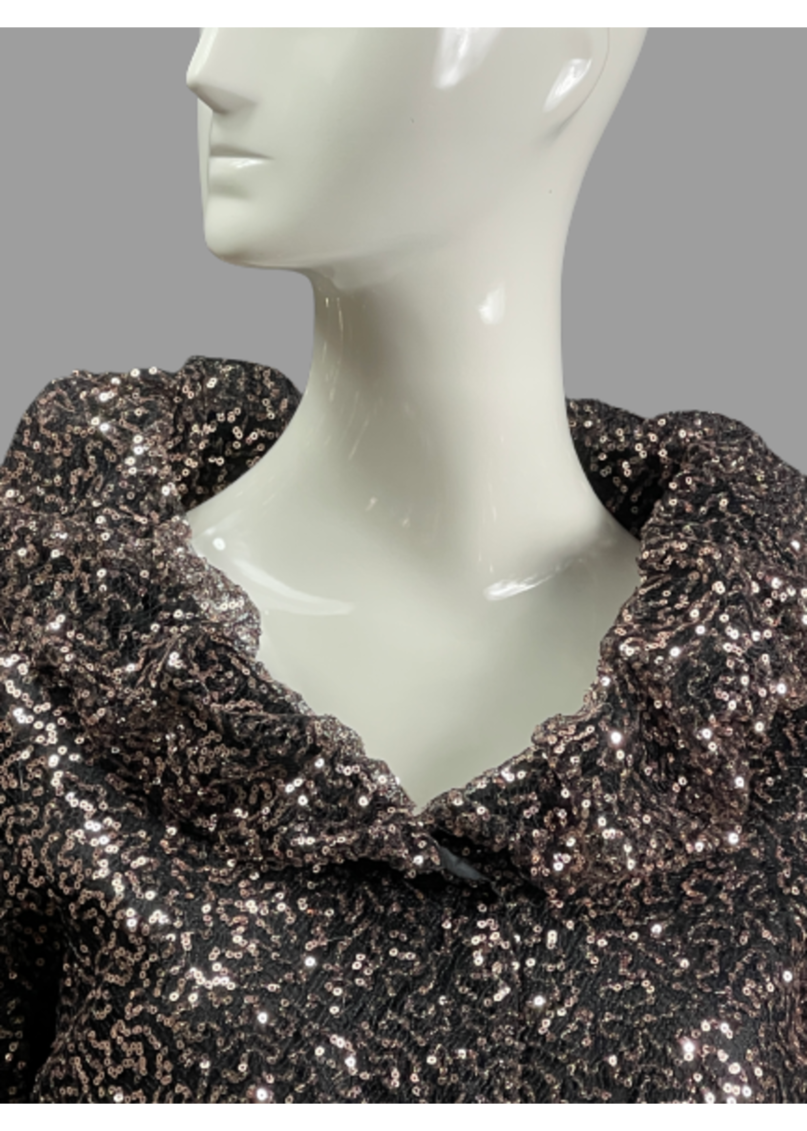 J6013-S1941-XP-Rose gold Sequin Jacket