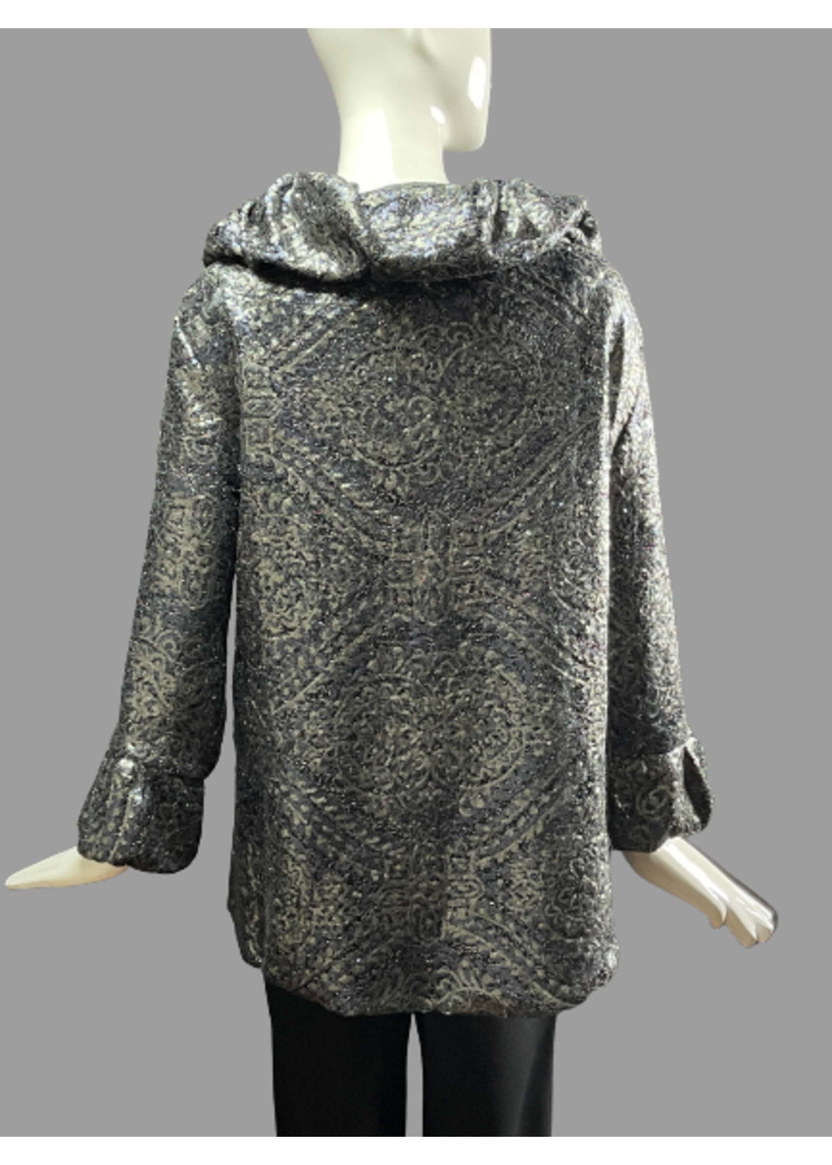 J6013-ST173-M-Navy Grey Sequin Jacket