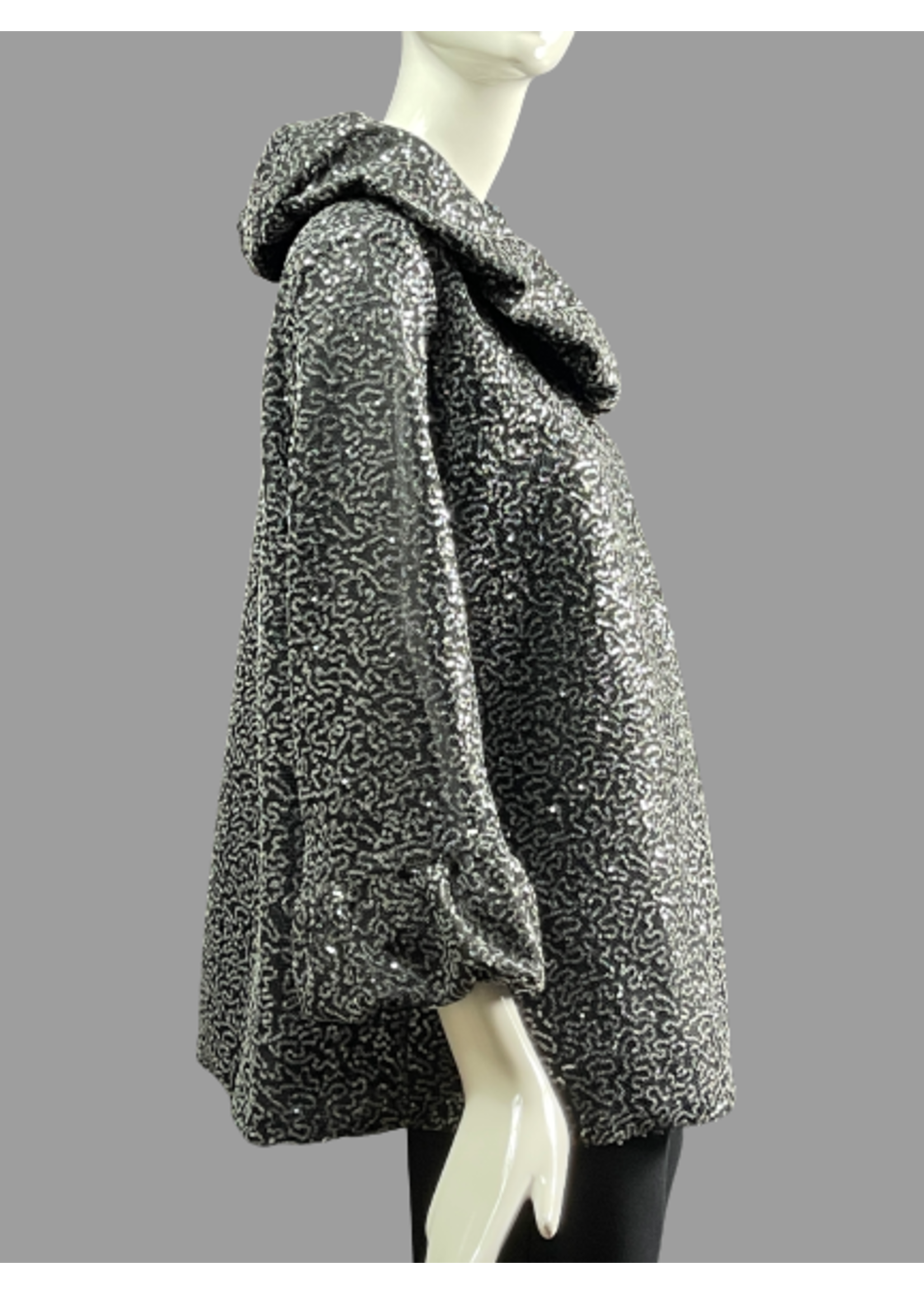 J6013-S1943-L-Silver Sequin Jacket