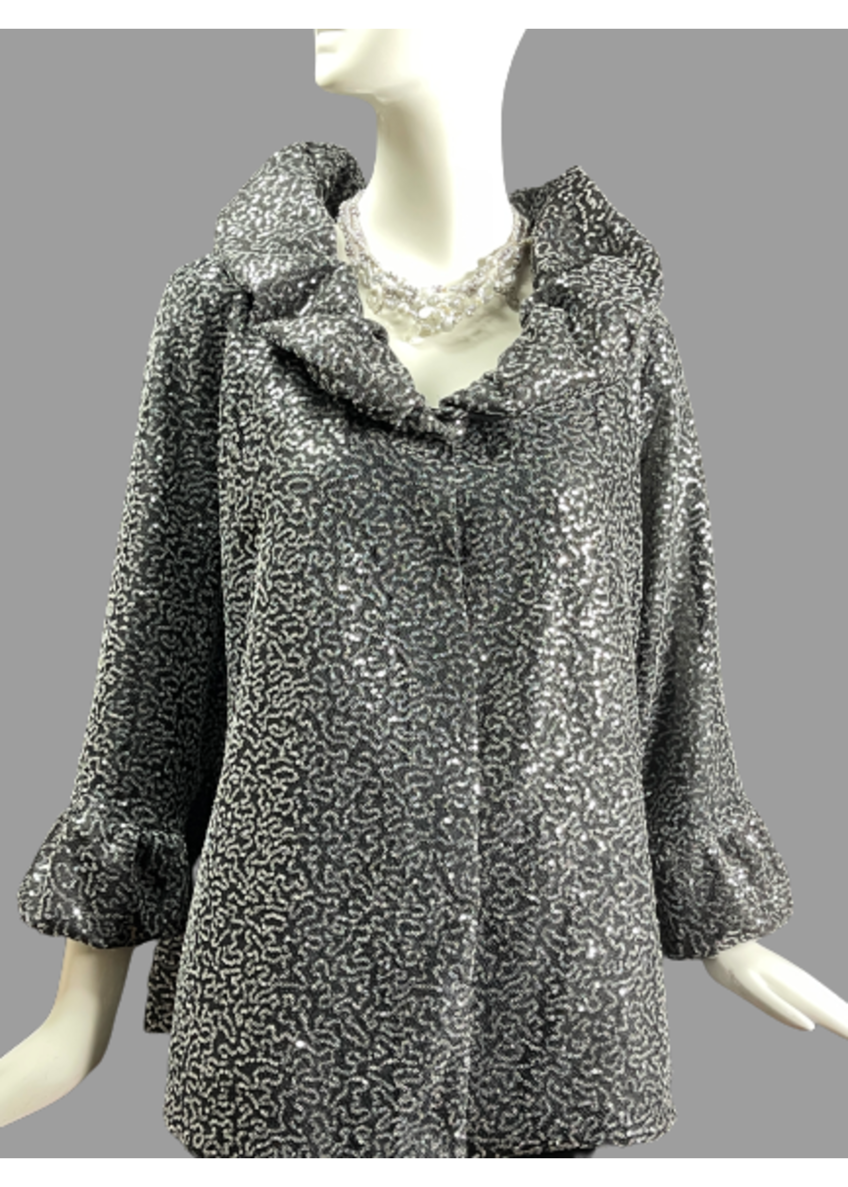 J6013-S1943-L-Silver Sequin Jacket