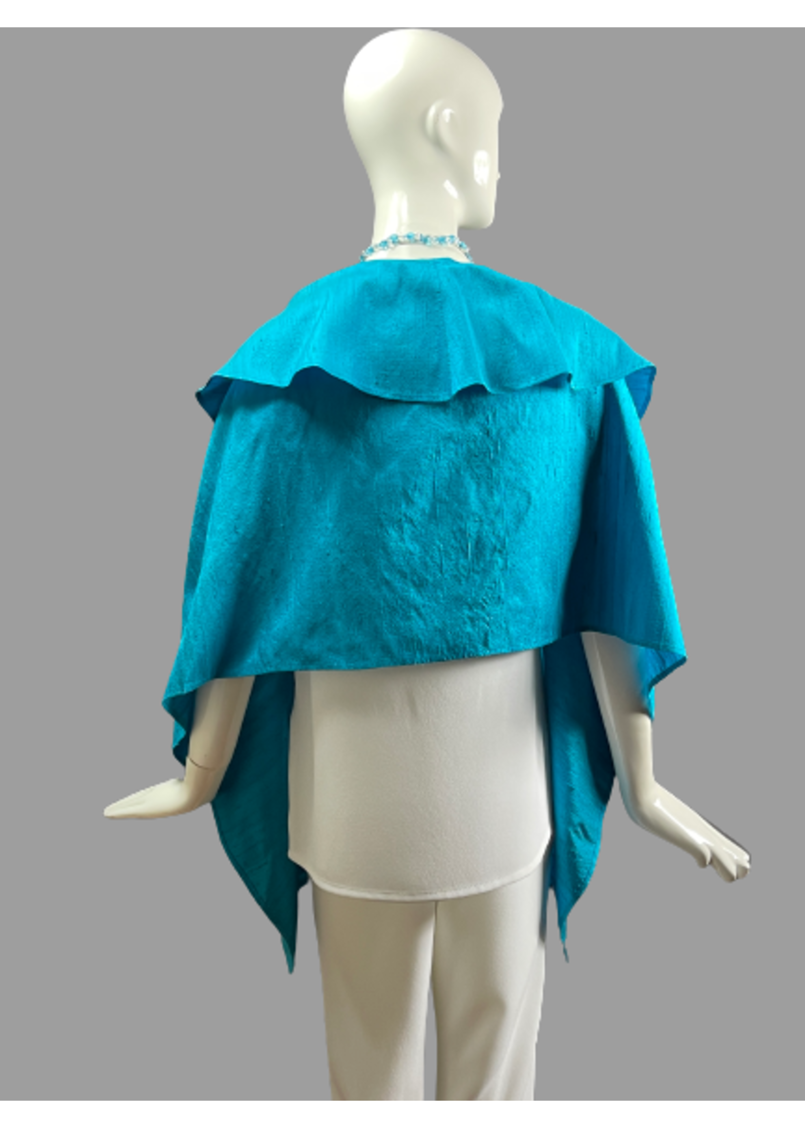 Shawl C834-*"L-4"W-S2175-Capri silk doupioni shawl -8”L /-4”W