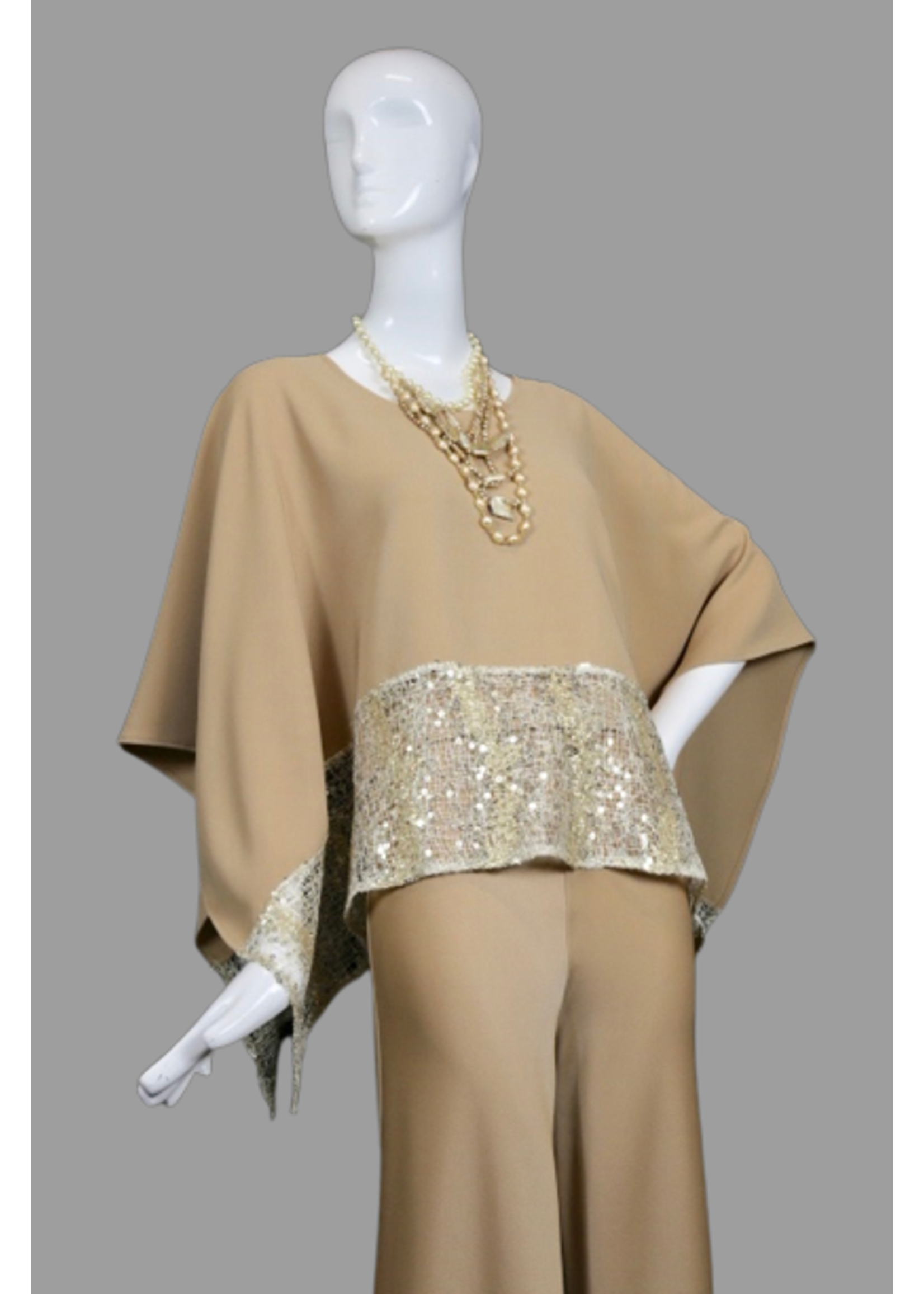 SH1035-MS06-O/S-Almond sophia top with gold embroidery