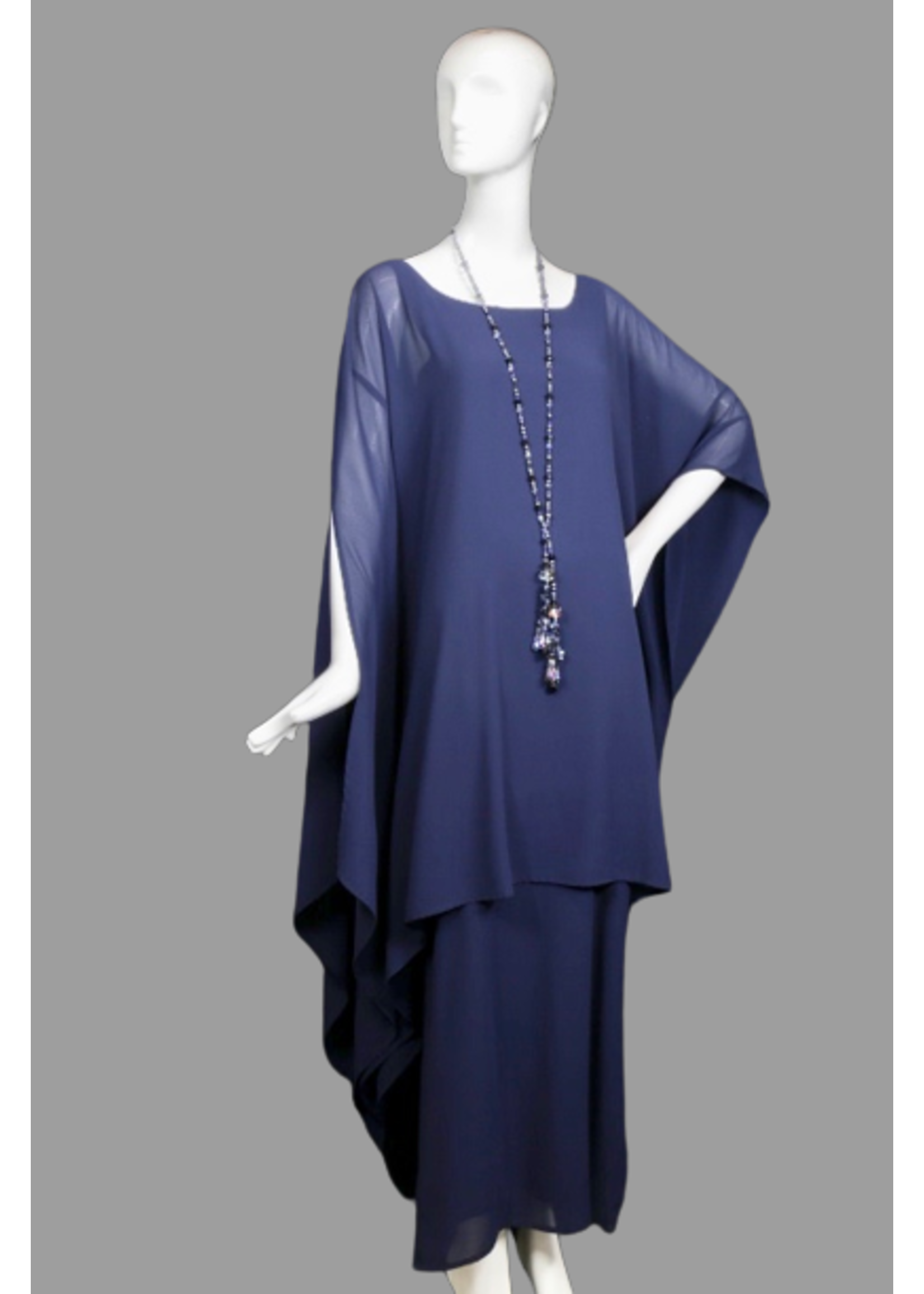 Dress DC409-S2341-S-Navy georgette dress