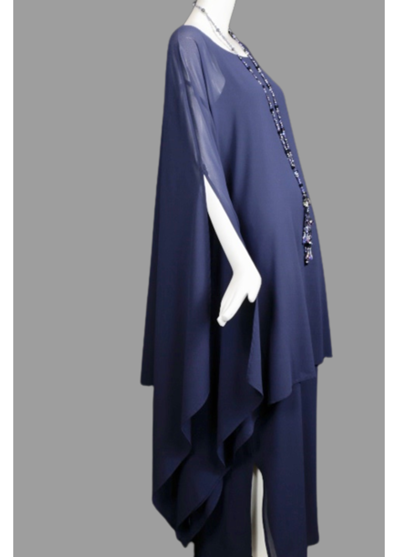 Dress DC409-S2341-S-Navy georgette dress