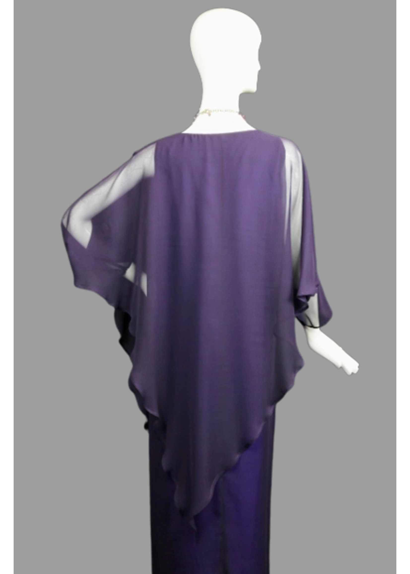 DC411-S136-S-Deep purple georgette dress