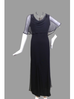 DC335-MS001/S2001-Black sophia dress with georgette cowl and georgette gores