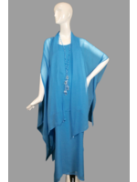 Dress DC409-S2049-P-Turquoise georgette dress