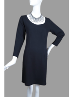 DC280-MS001-Black low neck princess dart dress