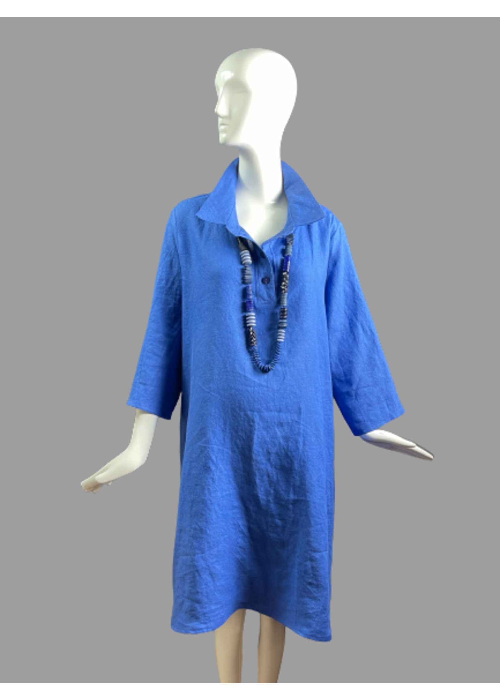 DC431-L0407-M-Washed Linen Dress/SS Pockets