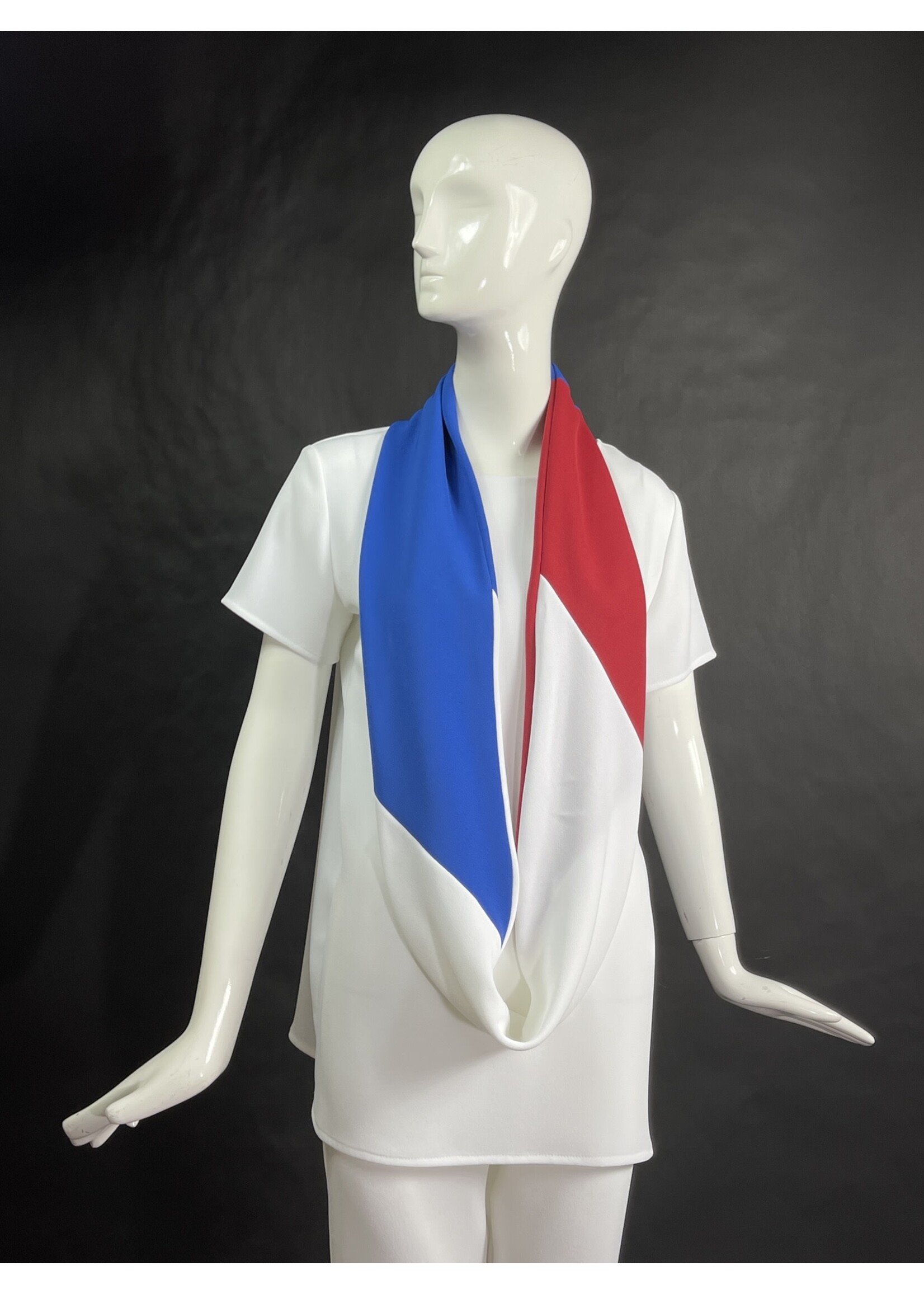 SH937-MS086/MS008/MS079/O/S Cardinal,white & royal sophia scarf