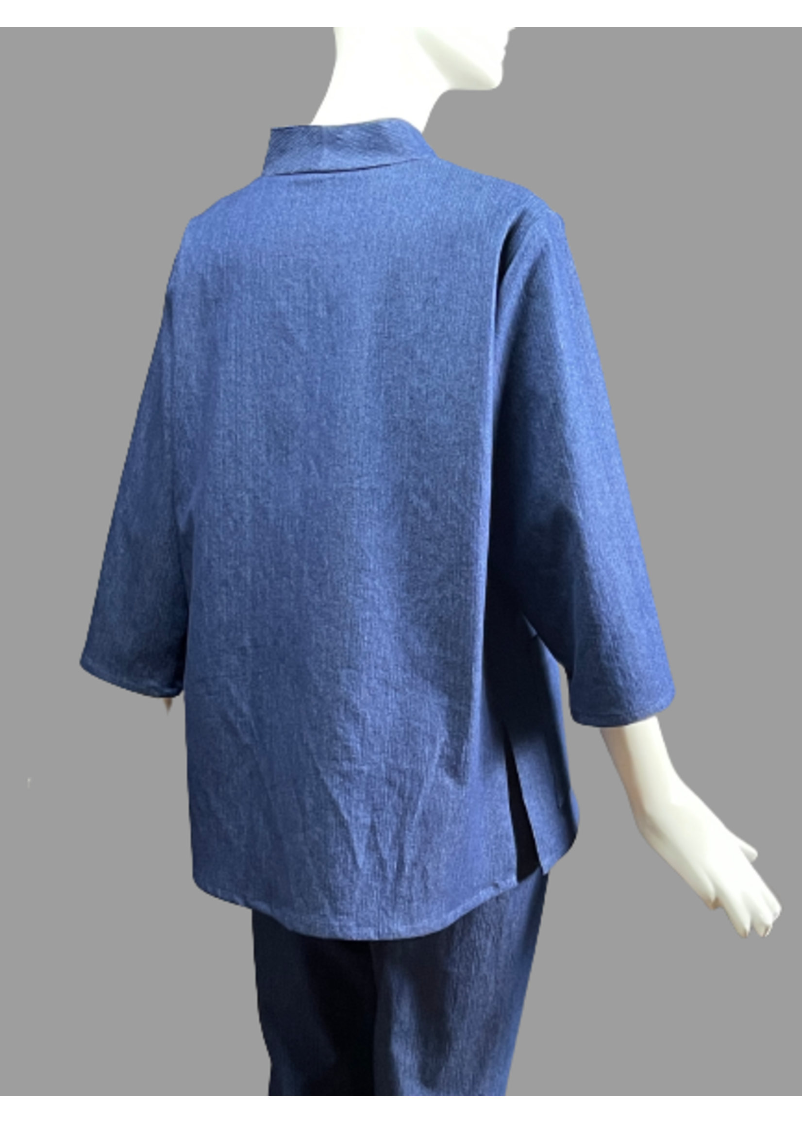 T2011-C0410W -Dark Blue Denim Cotton Tunic