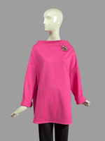 T2521-ST384- M/L Hot Pink Knit Tunic