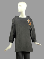 T2522-C0572-Black Corduroy Tunic