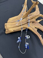 AC01-4949-24 White & Blue Long Necklace