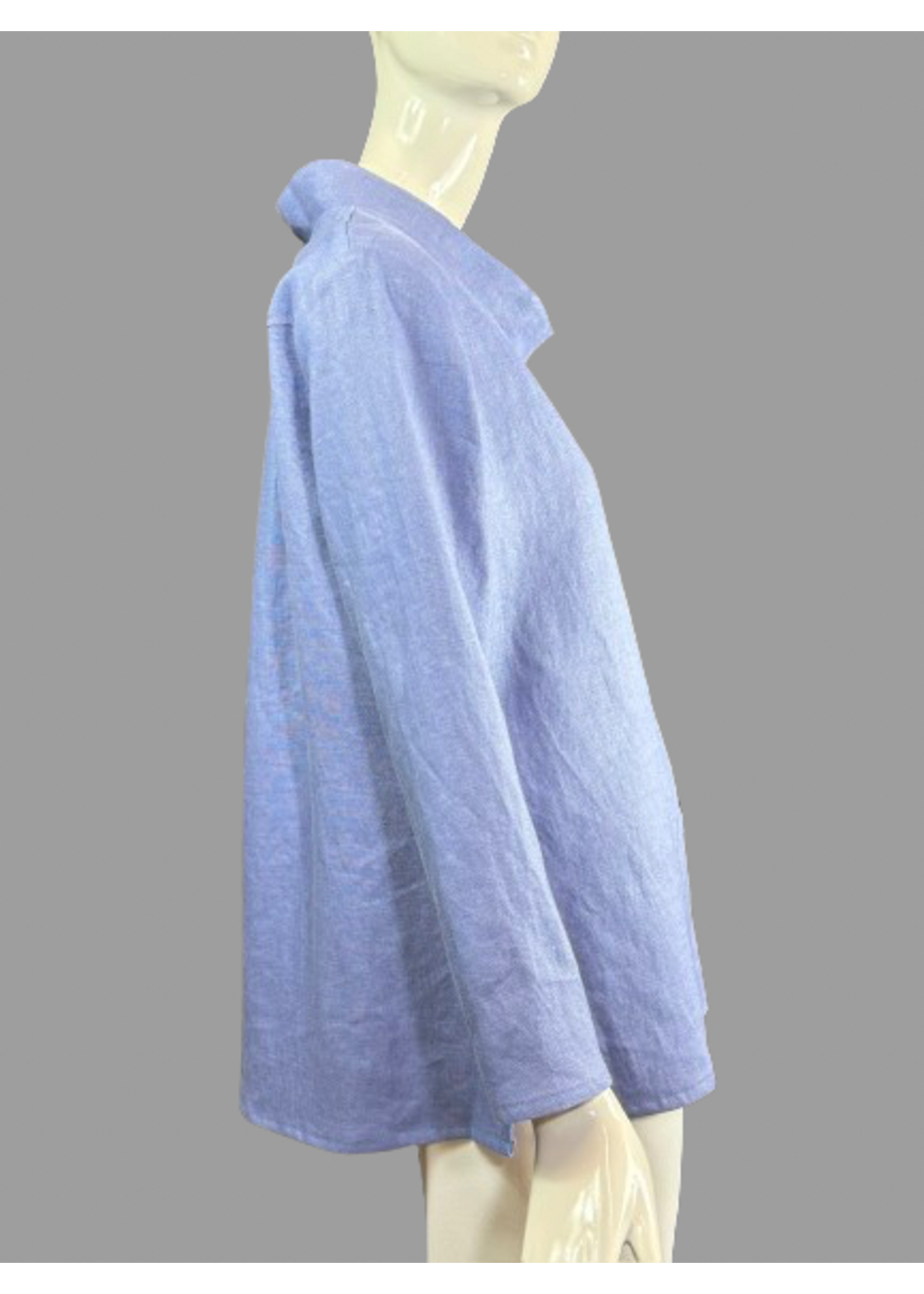 J5582+3"-L0446 Blue Chalk Linen Jacket