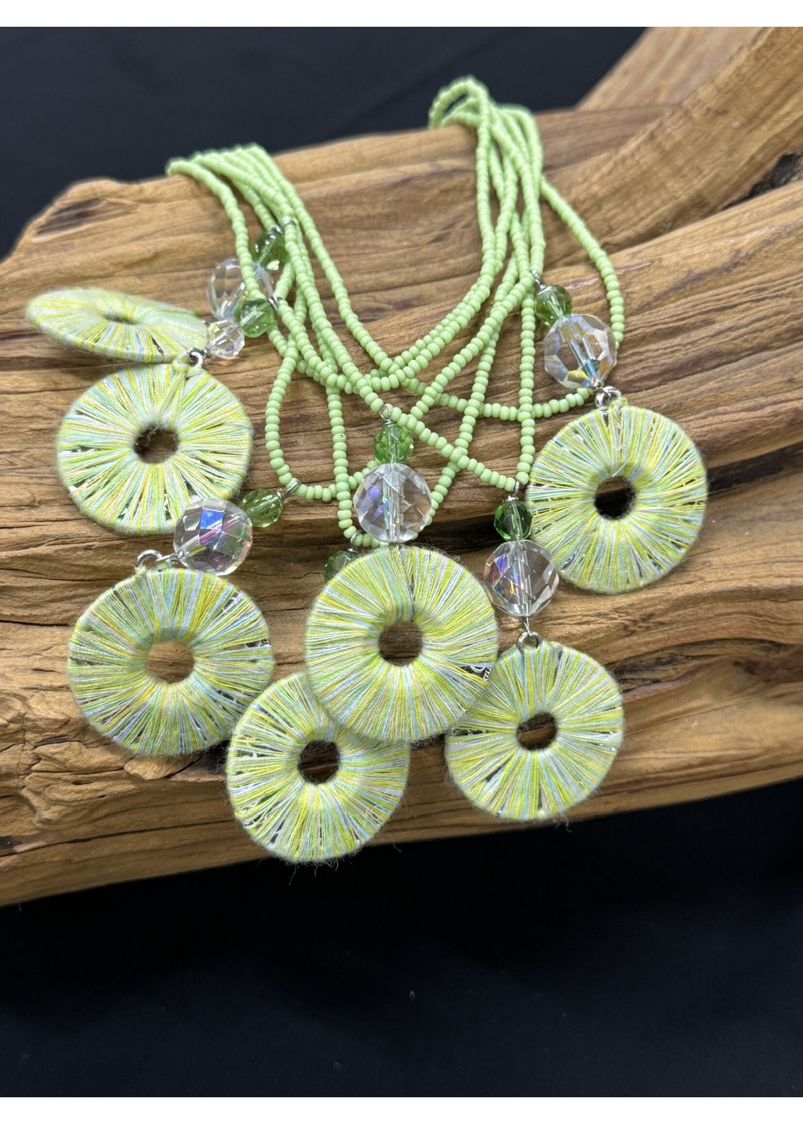 AC01-4959-24 Lemmon Green Disc Necklace