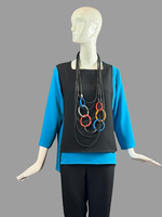 T327-MS084/MS001 Peacock&black sophia Tunic