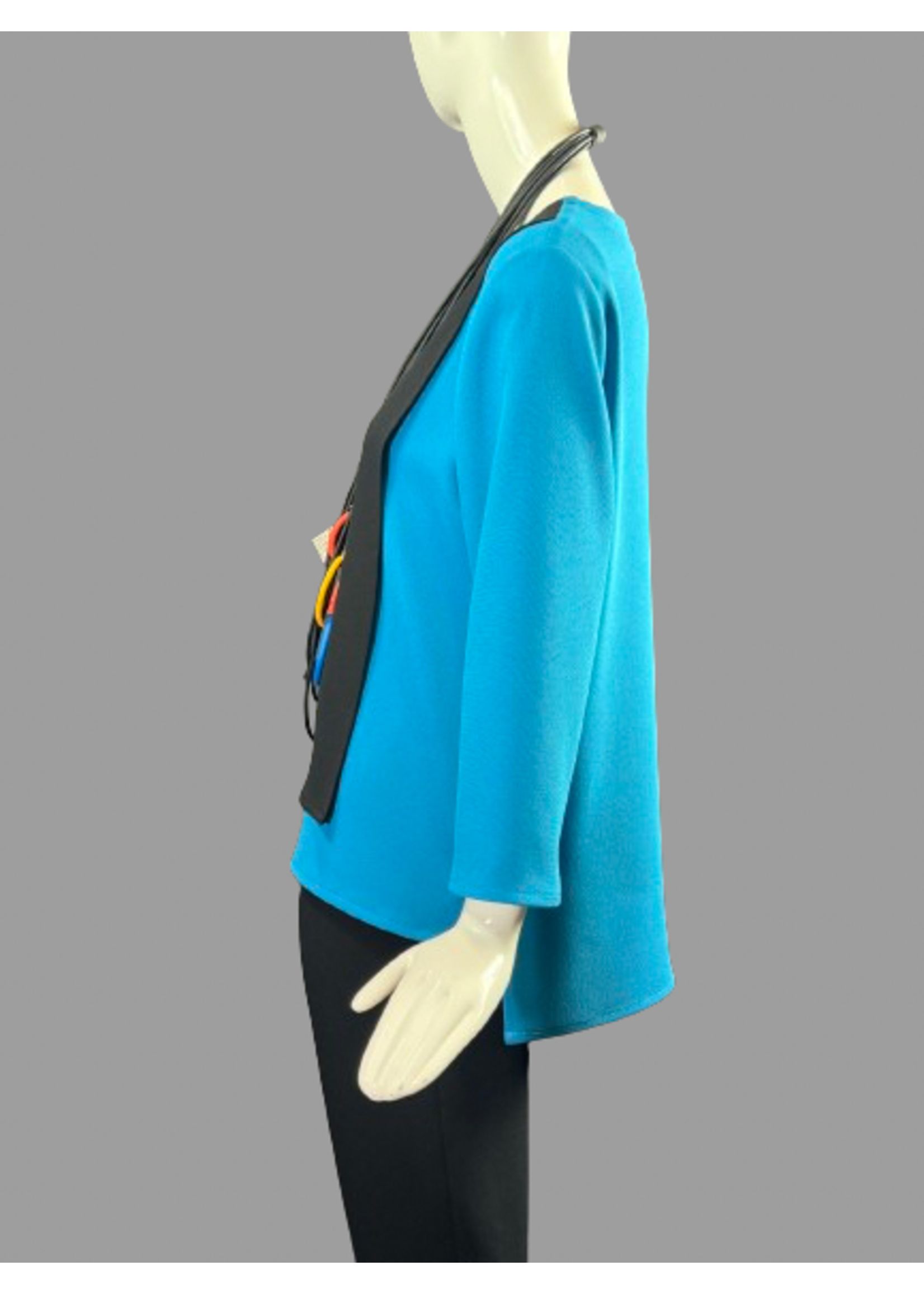 T327-MS084/MS001 Peacock&black sophia Tunic