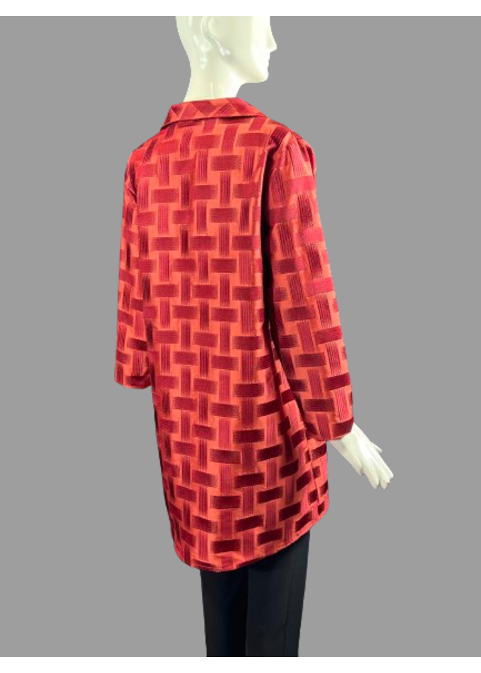 J5786+7"-S1556-S- Cinnabar/Cherry Silk Shantung Jacket -S-