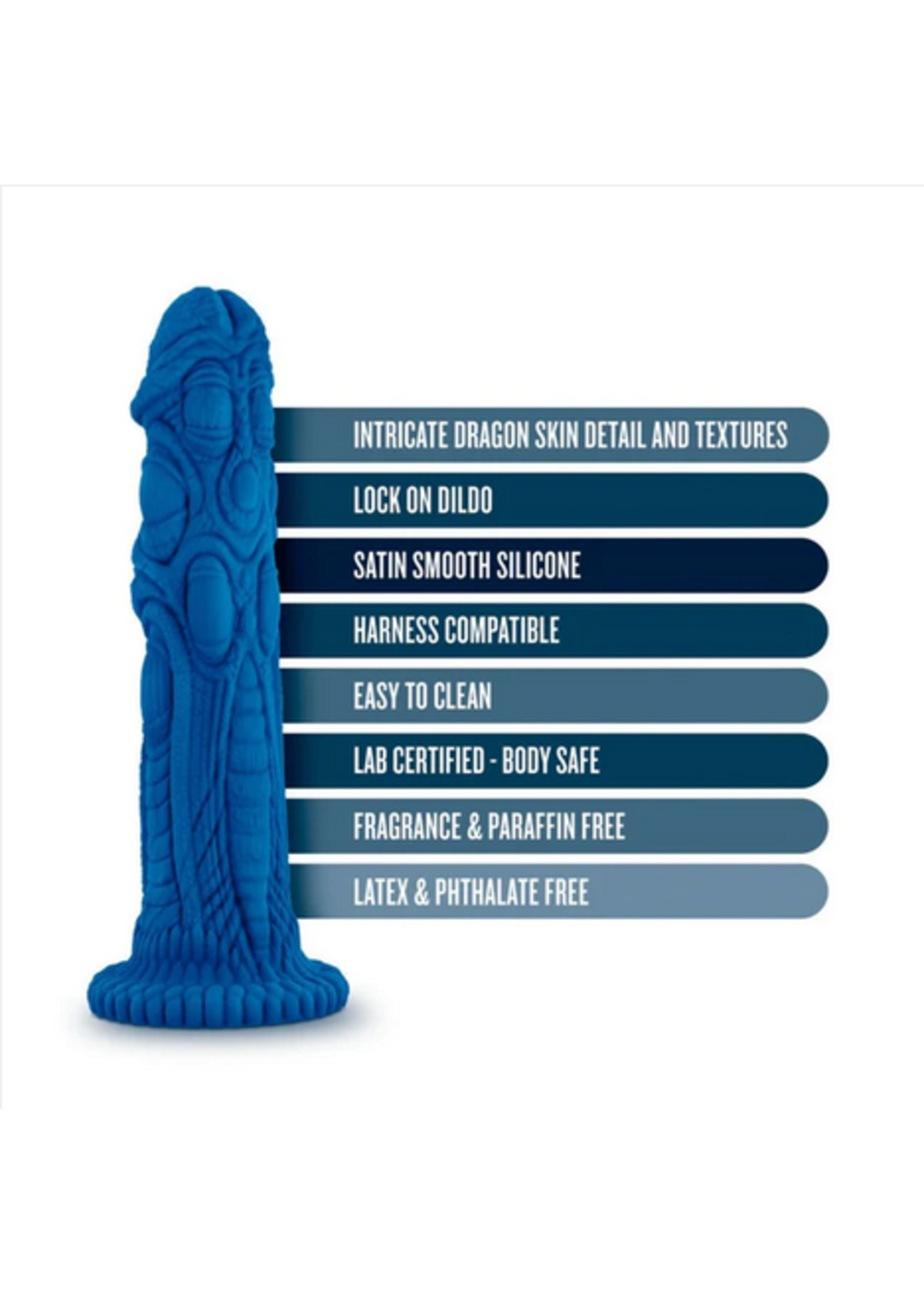 The Realm Draken Lock-On Dildo - Blue