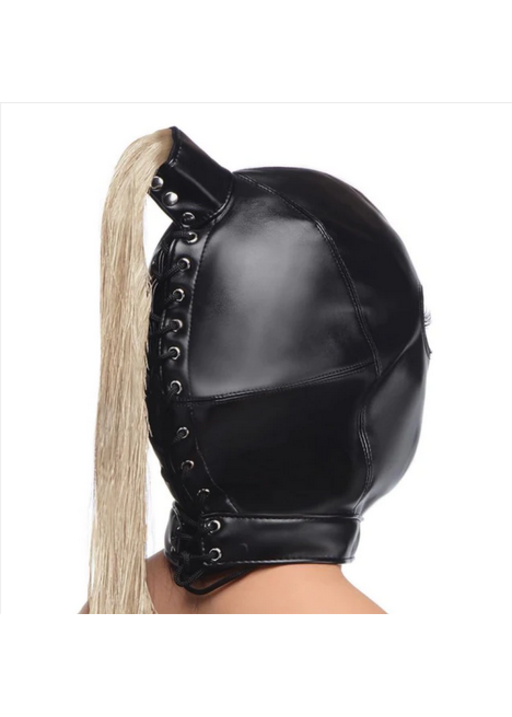 XR Ponytail Bondage Hood w 20" Blonde