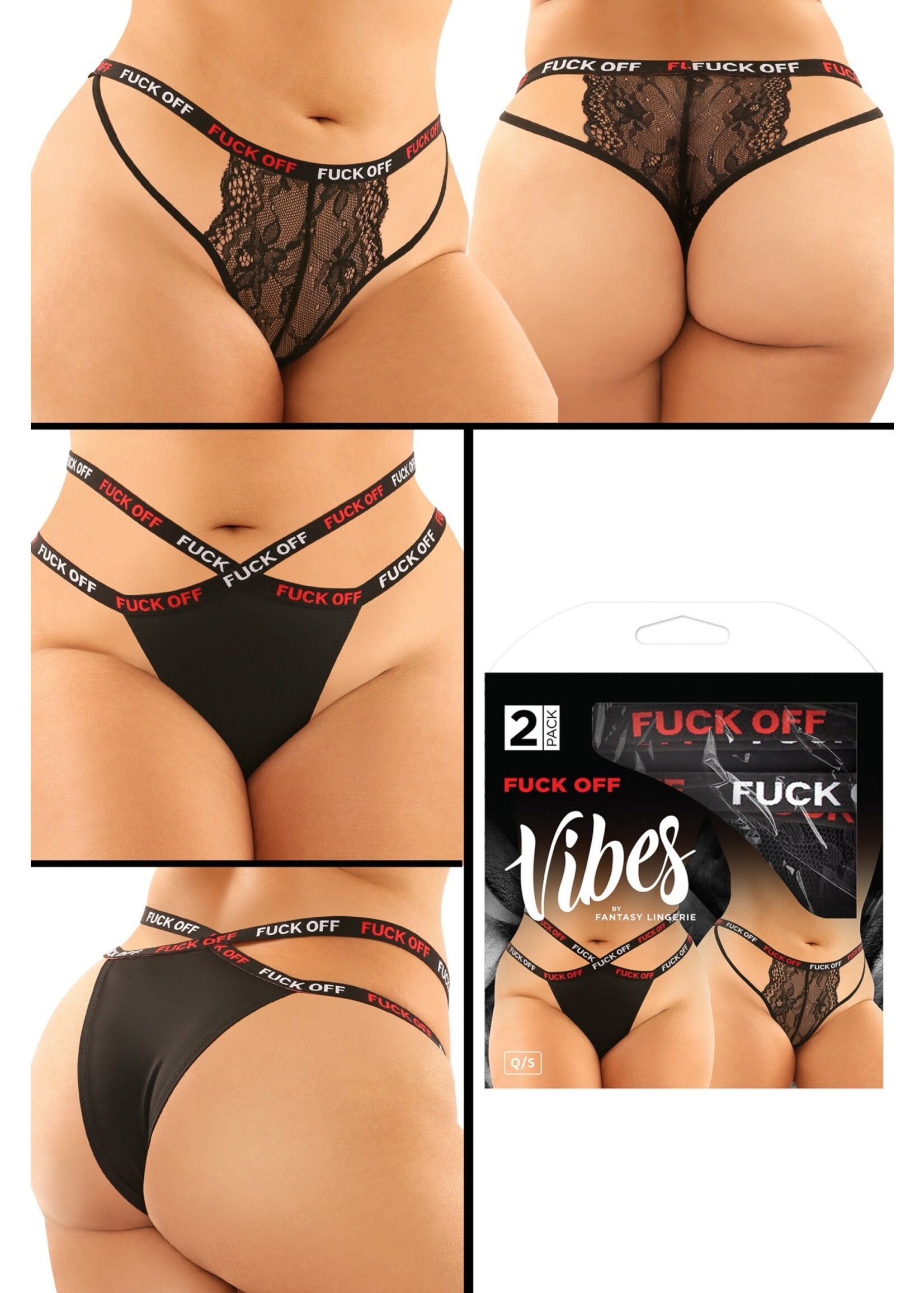 Fantasy Lingerie 2PC "FUCK OFF" PANTY PACK