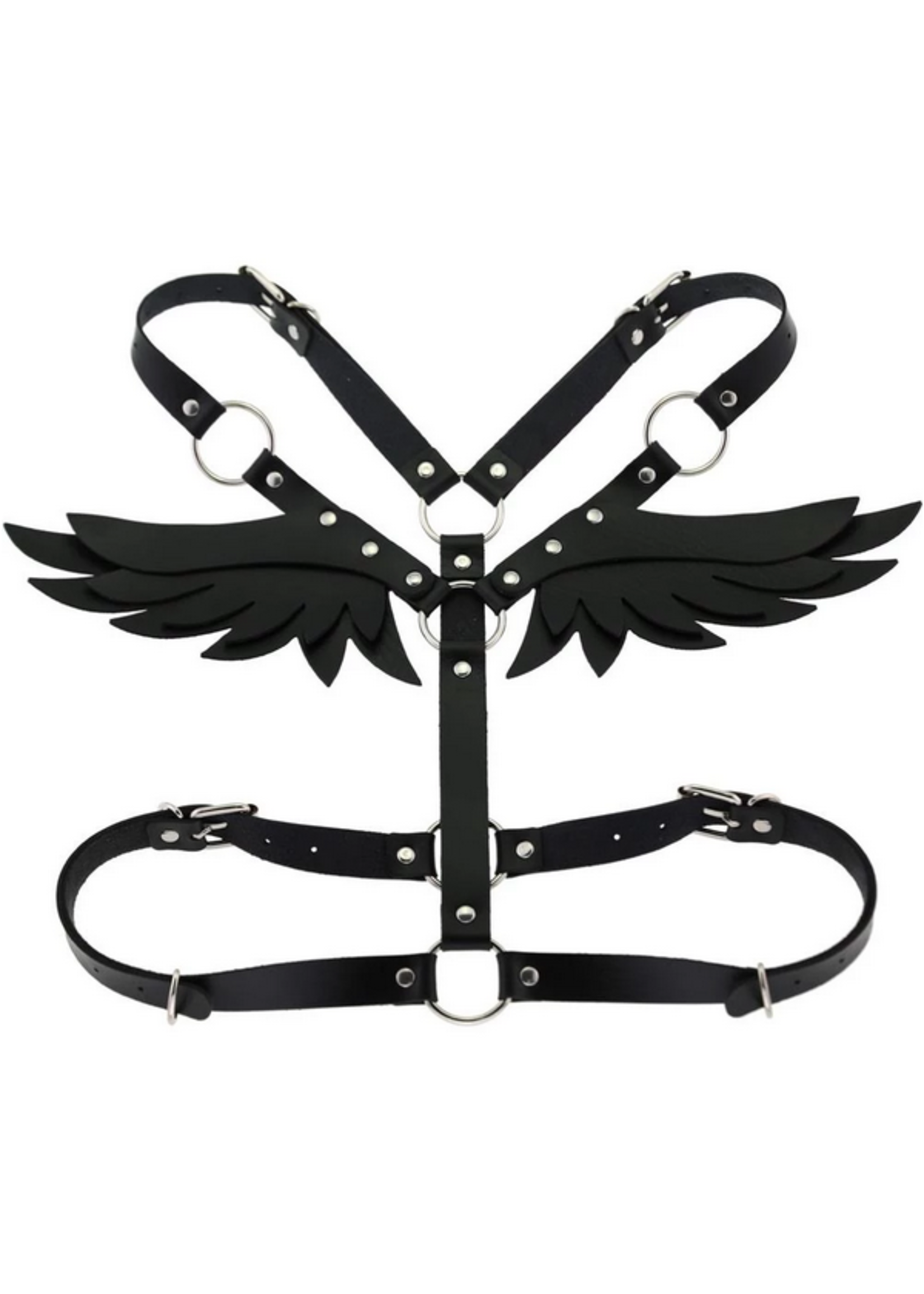 Clearance Faux Leather Angel Wings Chest Harness