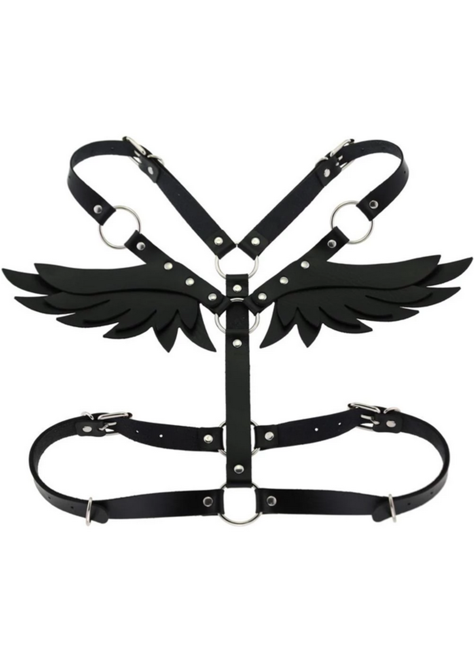 Faux Leather Angel Wings Chest Harness