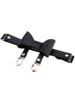 Faux Leather Garter Holder with Bow