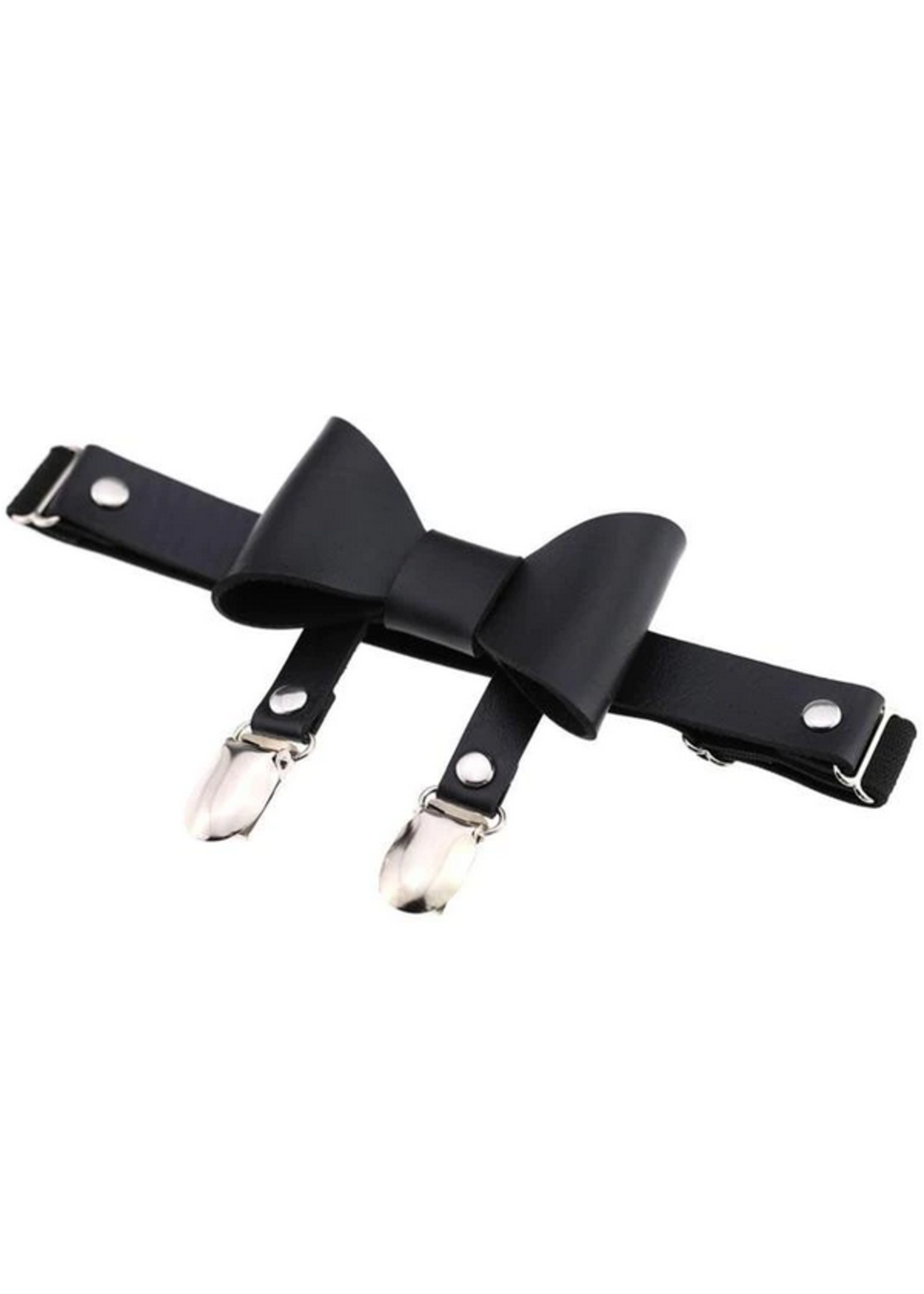 Clearance Faux Leather Garter Holder with Bow