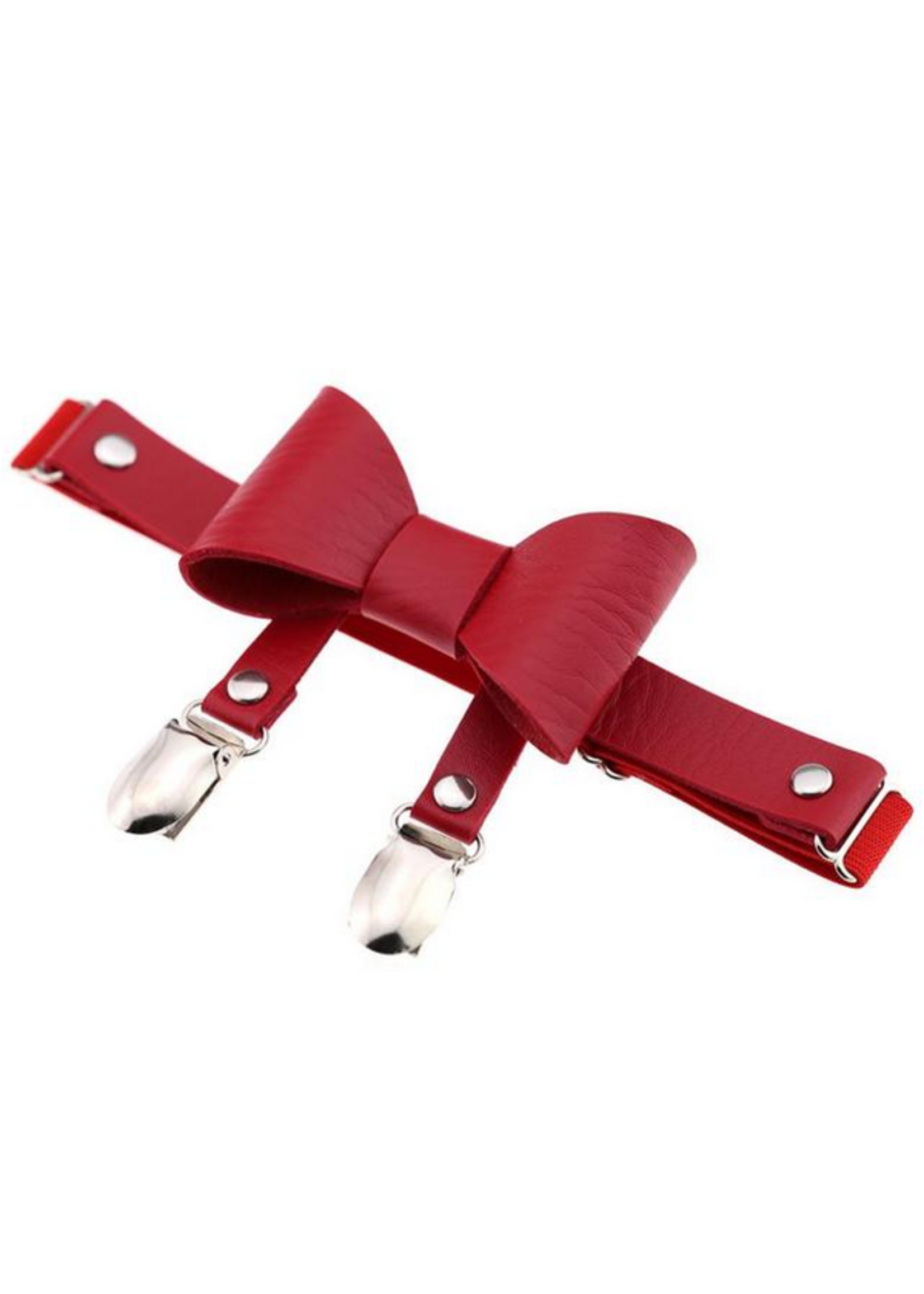 Clearance Faux Leather Garter Holder with Bow