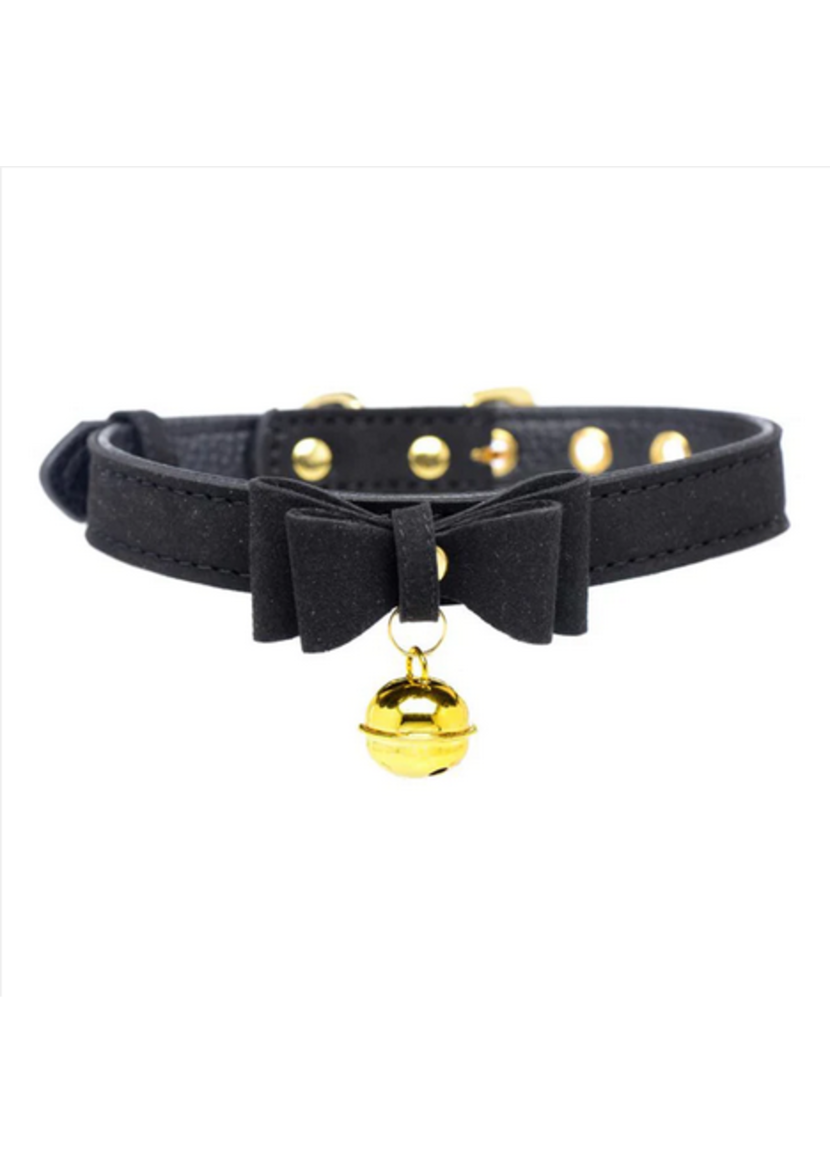 Master Series Golden Kitty Cat Bell Collar - Black/Gold