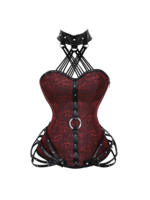 Wechery Boned Steampunk Dark Red Boned Corset