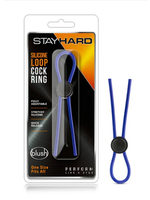 Blush Stay Hard Silicone Loop Cock Ring - Blue