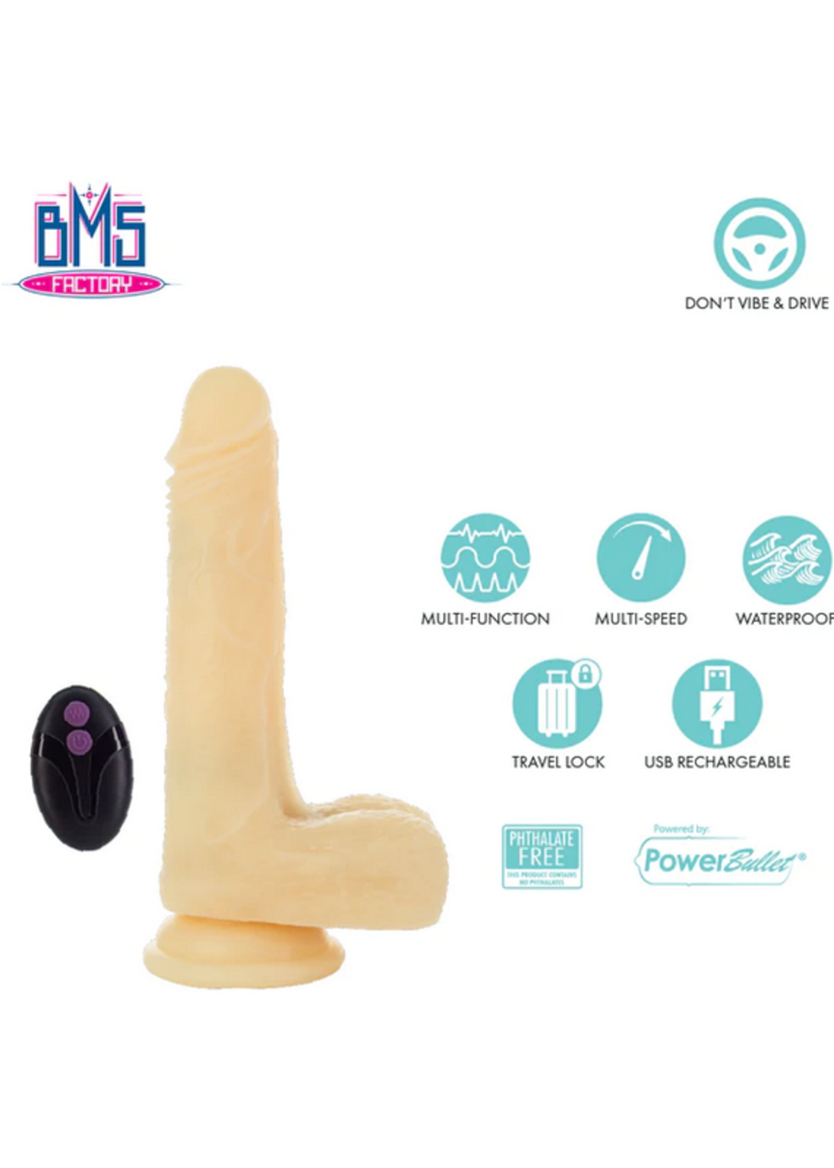 Pure Love Pure Love Vibrating and Rotating Dildo with Remote