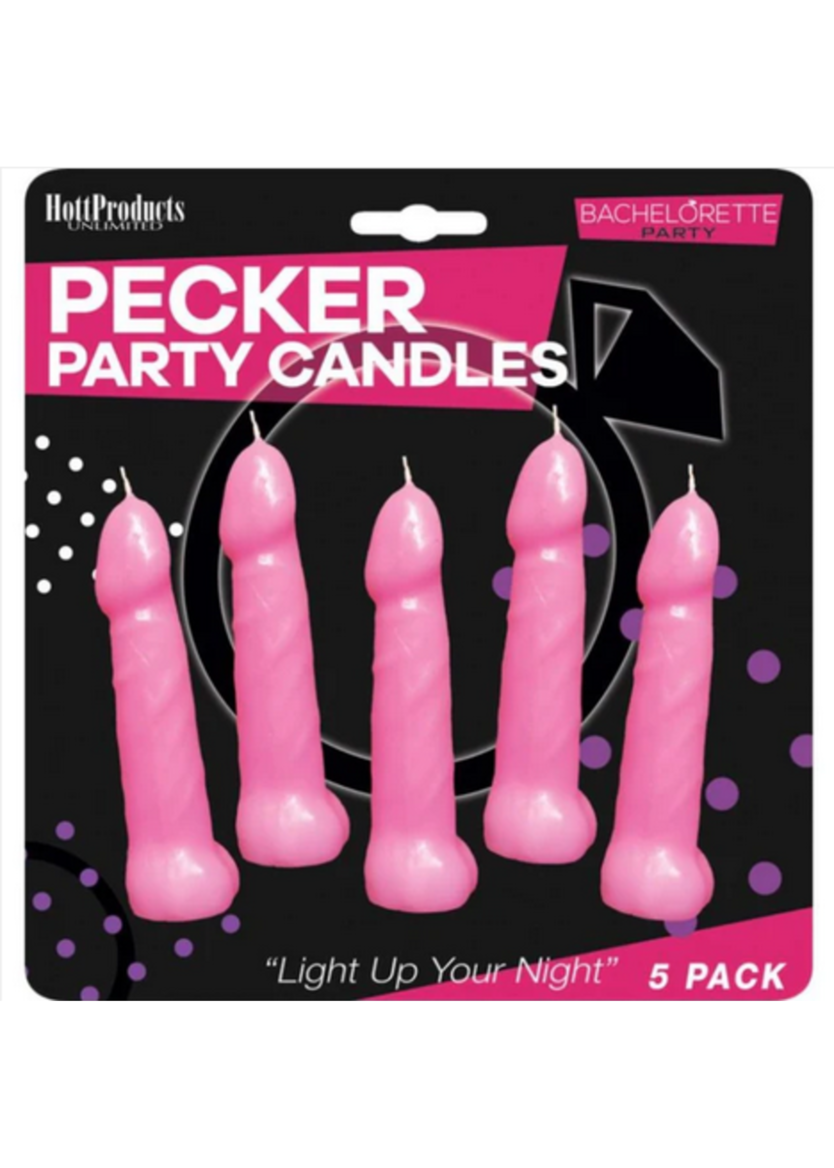 Pecker Party Pink Candles - 5 pk