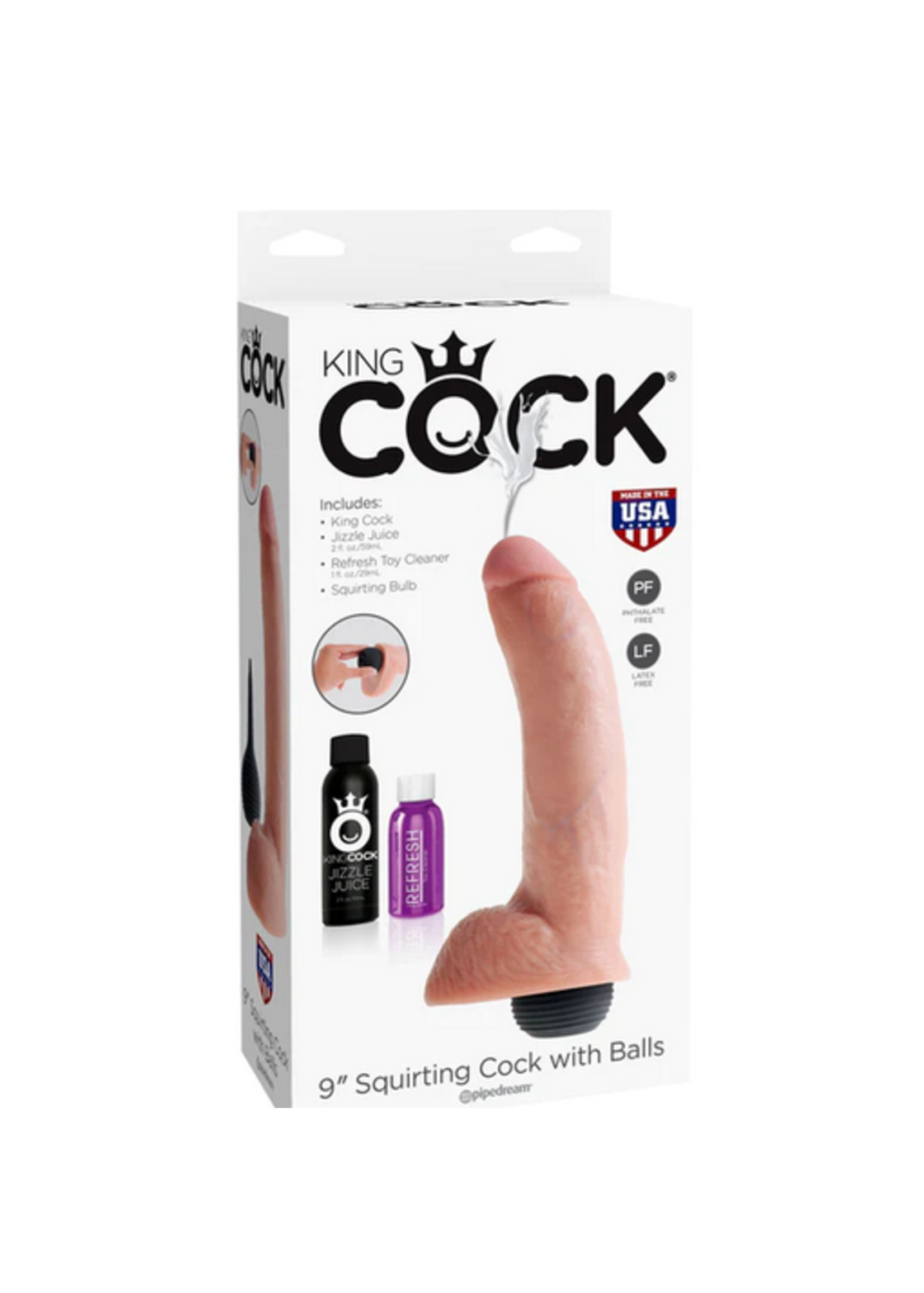 Clearance King Cock 9" Squirting Cock with Balls