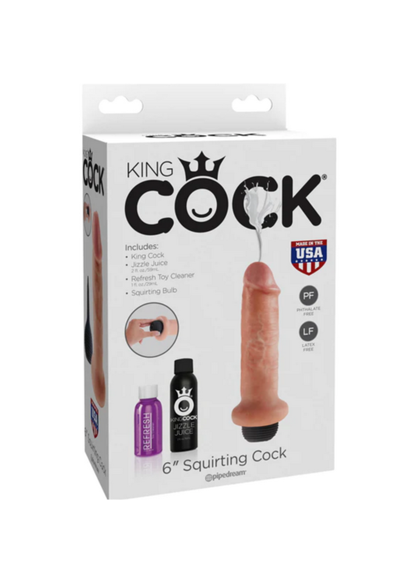 King Cock King Cock 6" Squirting Cock Light