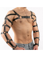 Value Faux Leather Mens Arm & Chest Harness