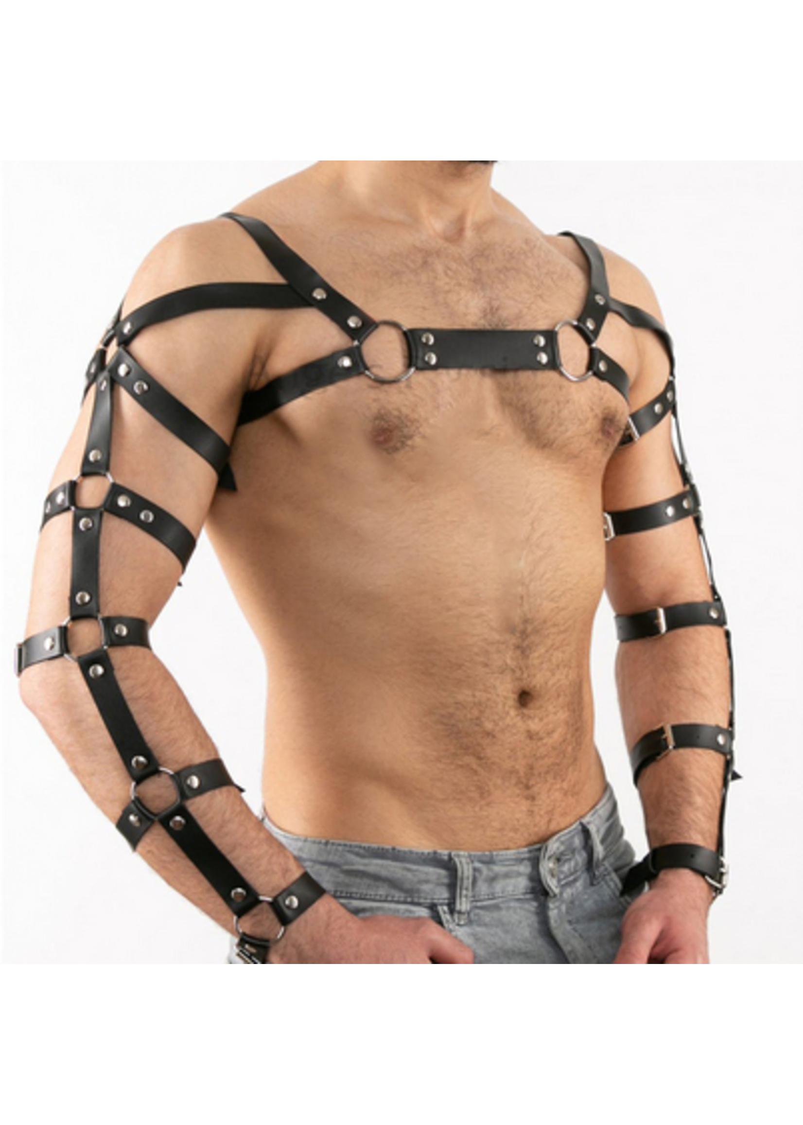 Clearance Value Faux Leather Mens Arm & Chest Harness