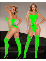 Smoosh Neon Green Openside Bodysuit w/t Tights