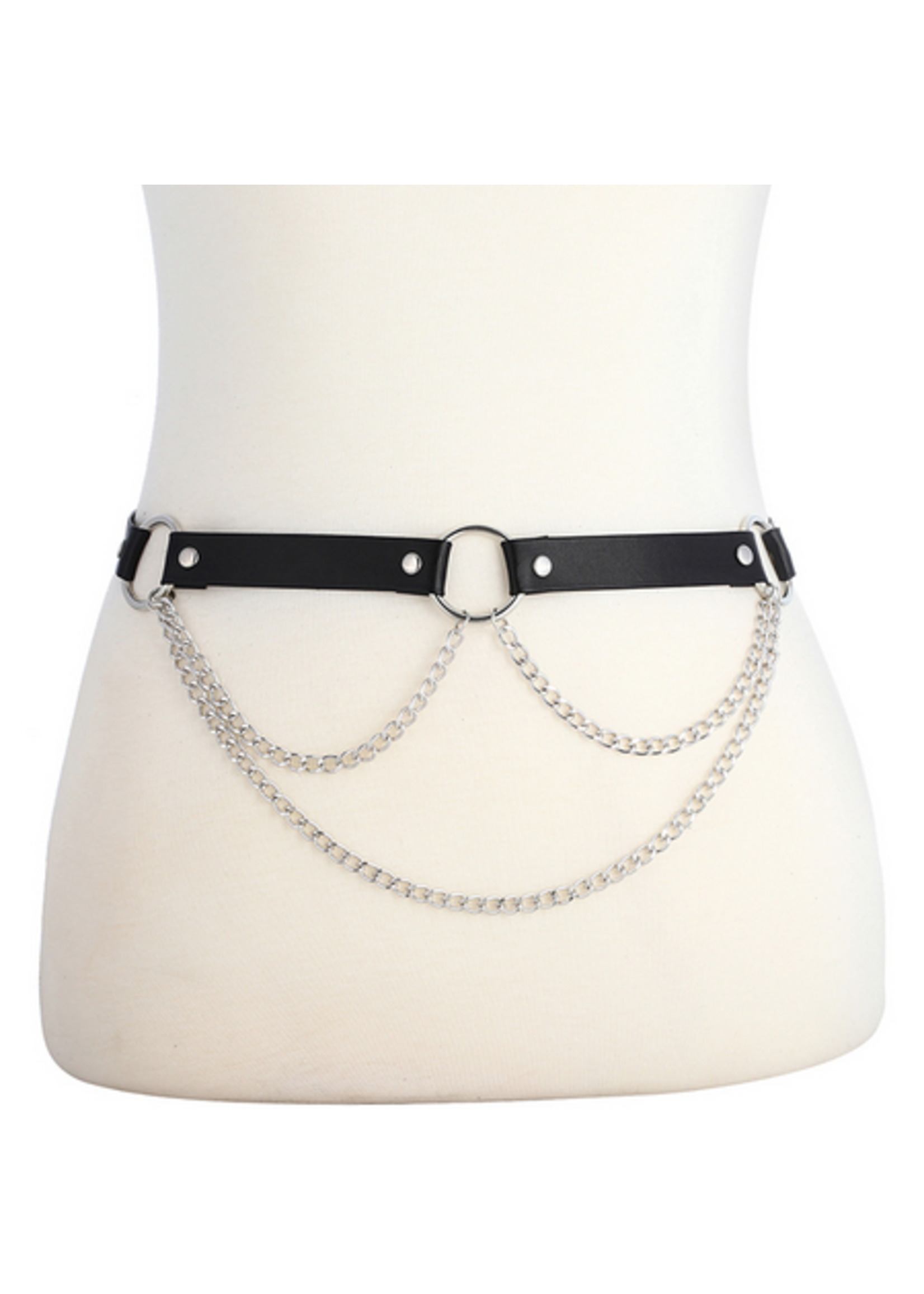 Clearance Faux Leather Waist Belly Chain Belt Size: Small
