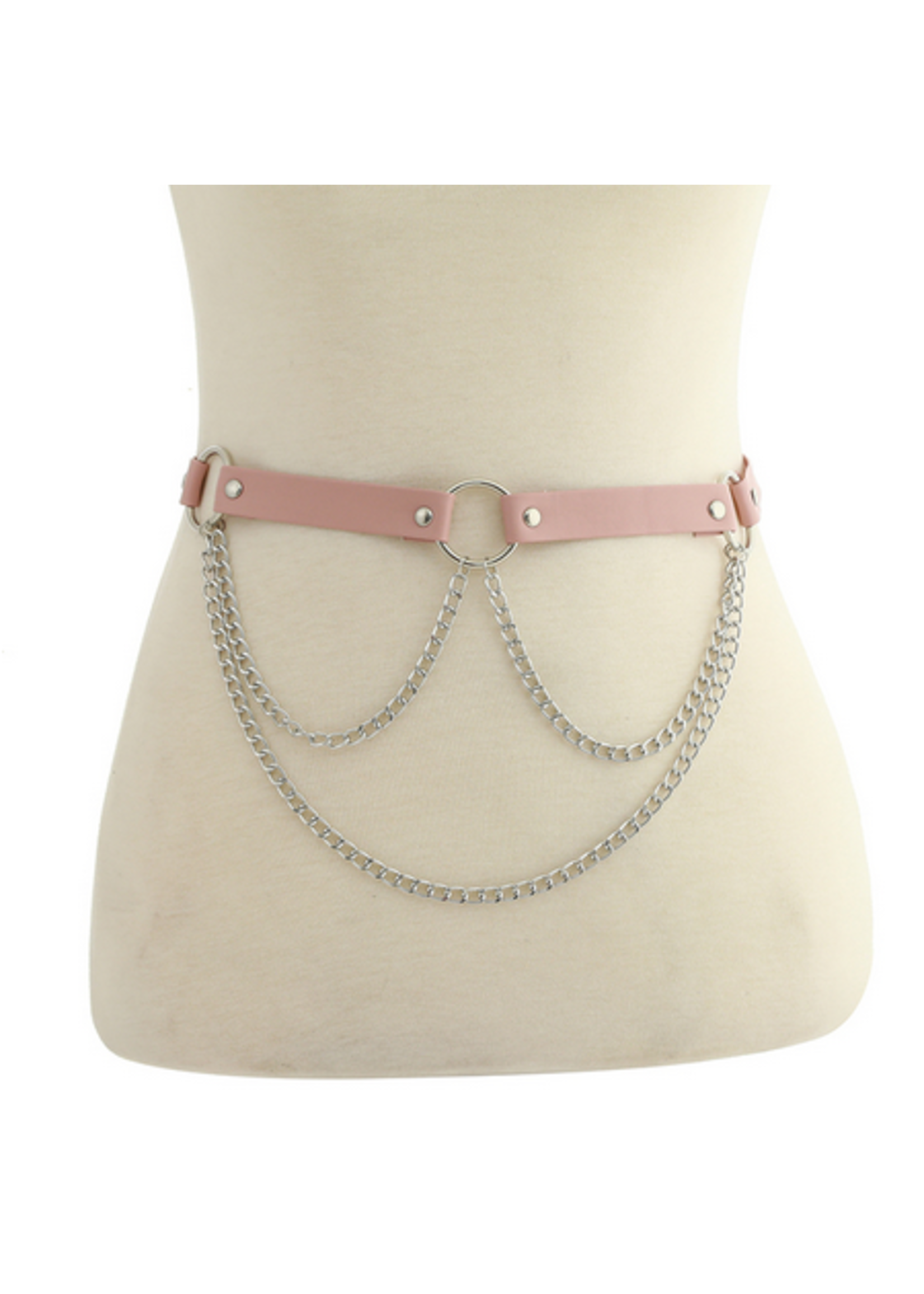 Clearance Faux Leather Waist Belly Chain Belt Size: Small
