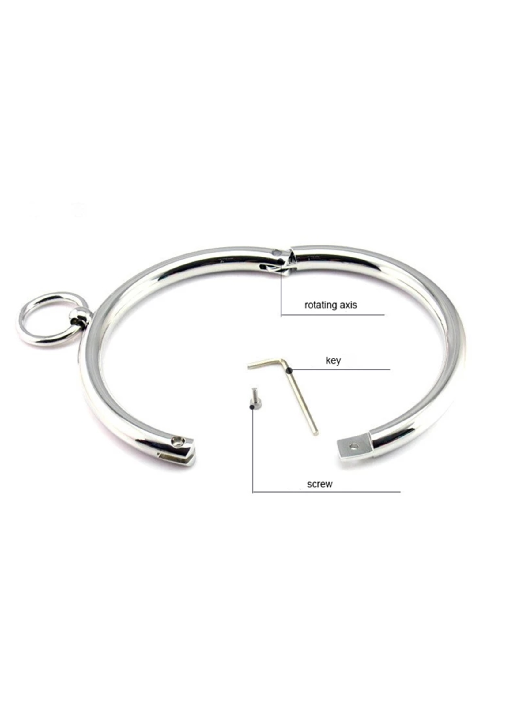 Clearance Solid Metal Collar with Leash Ring
