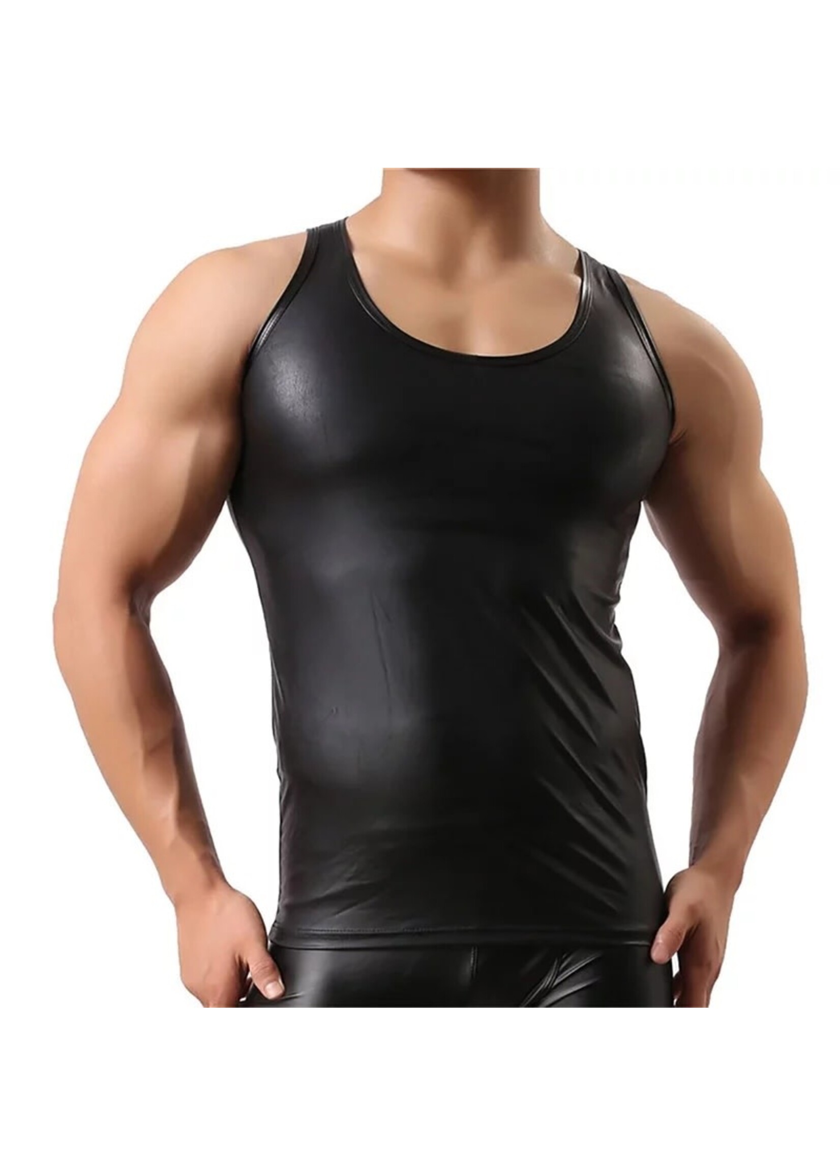 Clearance Men's PU Leather Tank Top
