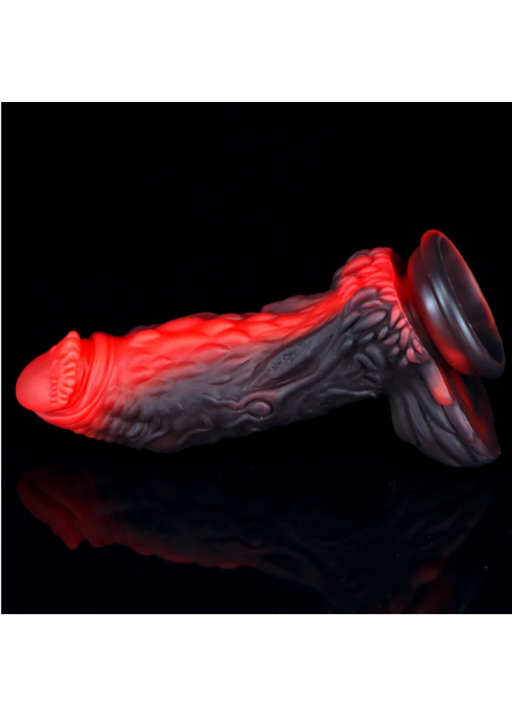 Thick Monster Dragon Dildo Black/Red