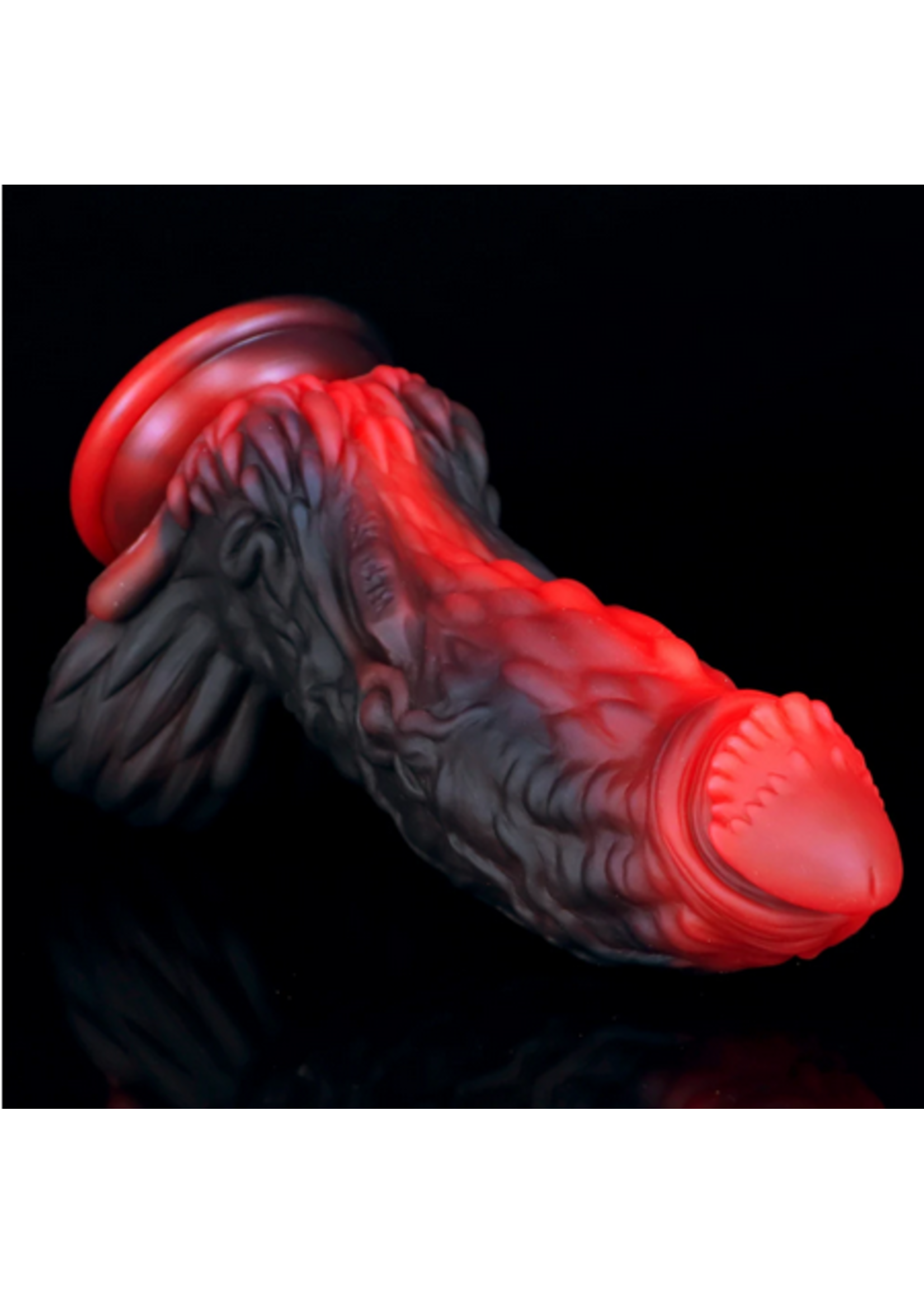 Thick Monster Dragon Dildo Black/Red