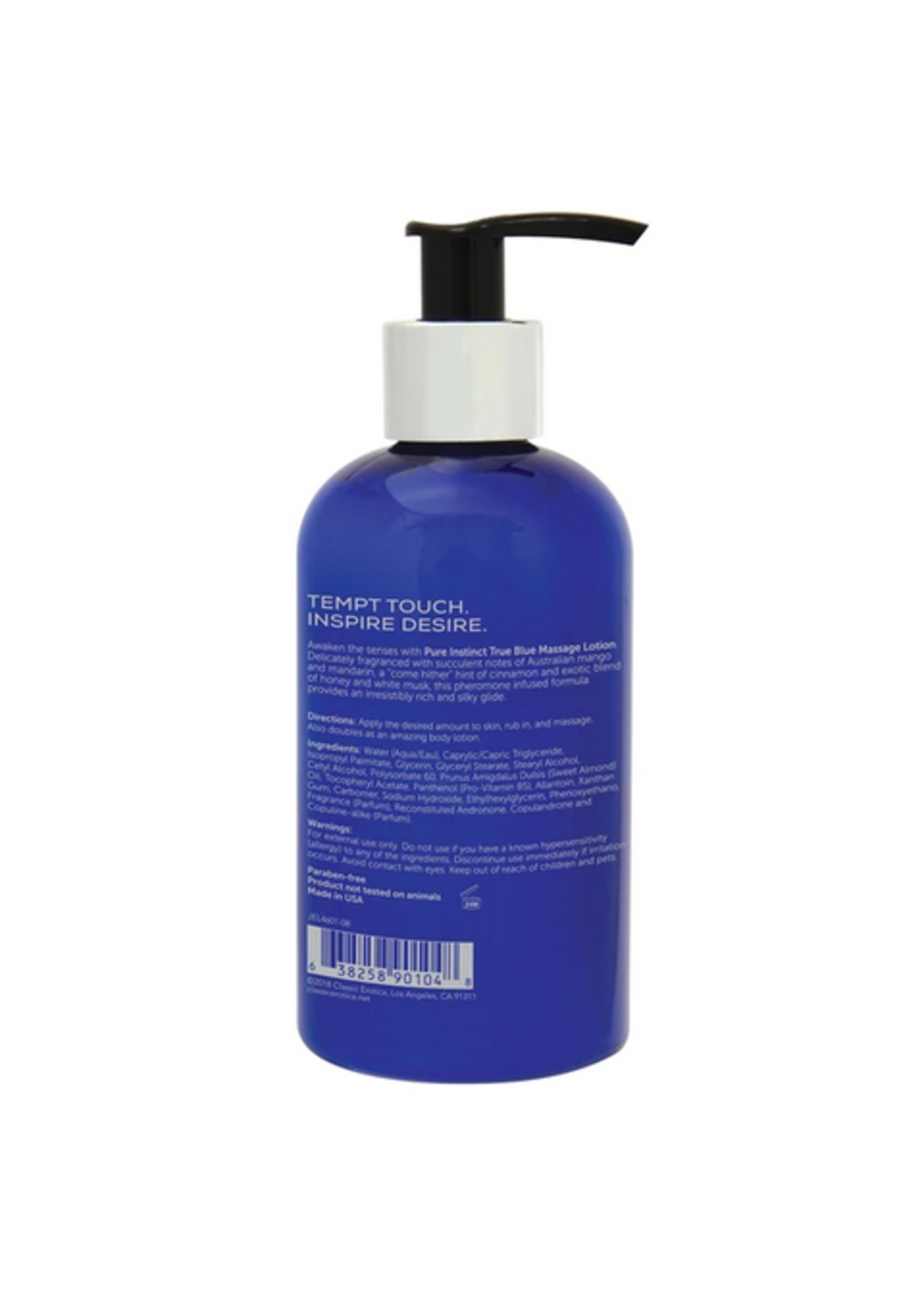 PURE INSTINCT Pheromone Massage & Body Lotion True Blue 8oz | 236mL