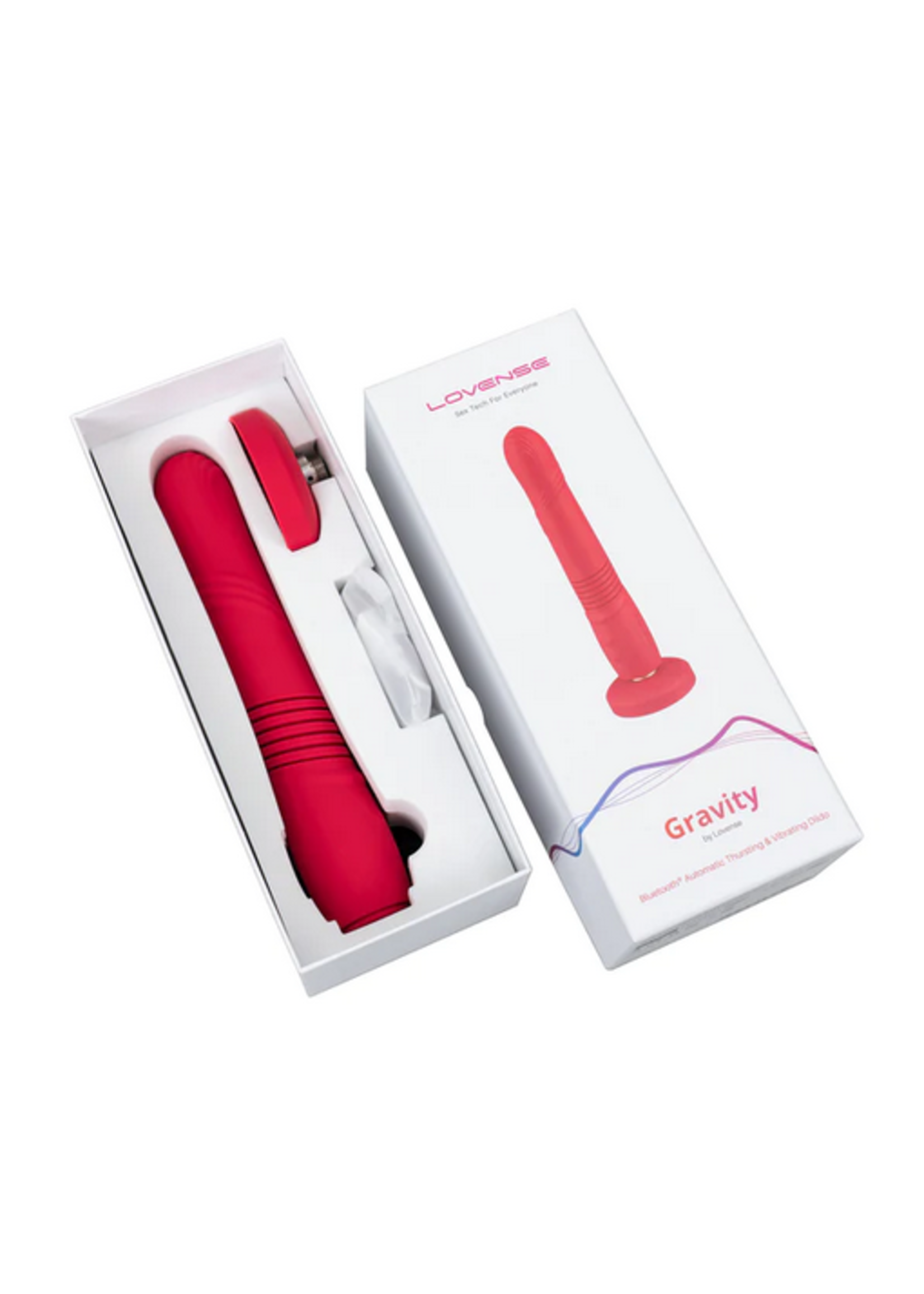 Lovense Gravity - Bluetooth Automatic Thrusting & Vibrating Dildo – Red